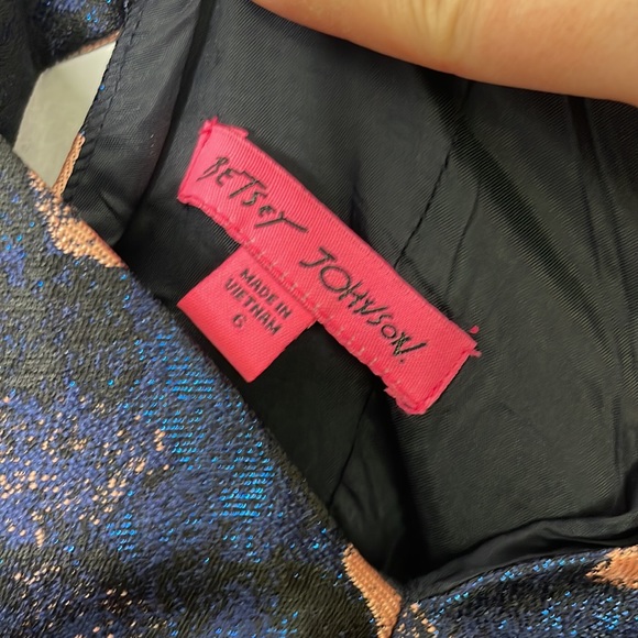 Betsey Johnson jacquard metallic floral cocktail dress - Picture 12 of 14